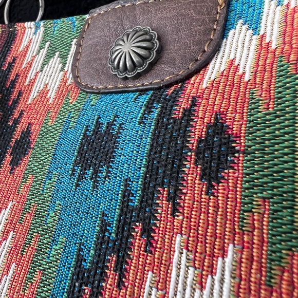 Justin Aztec Print Concealed Carry Tote Bag Western Handbag Purse - Picture 3 of 7